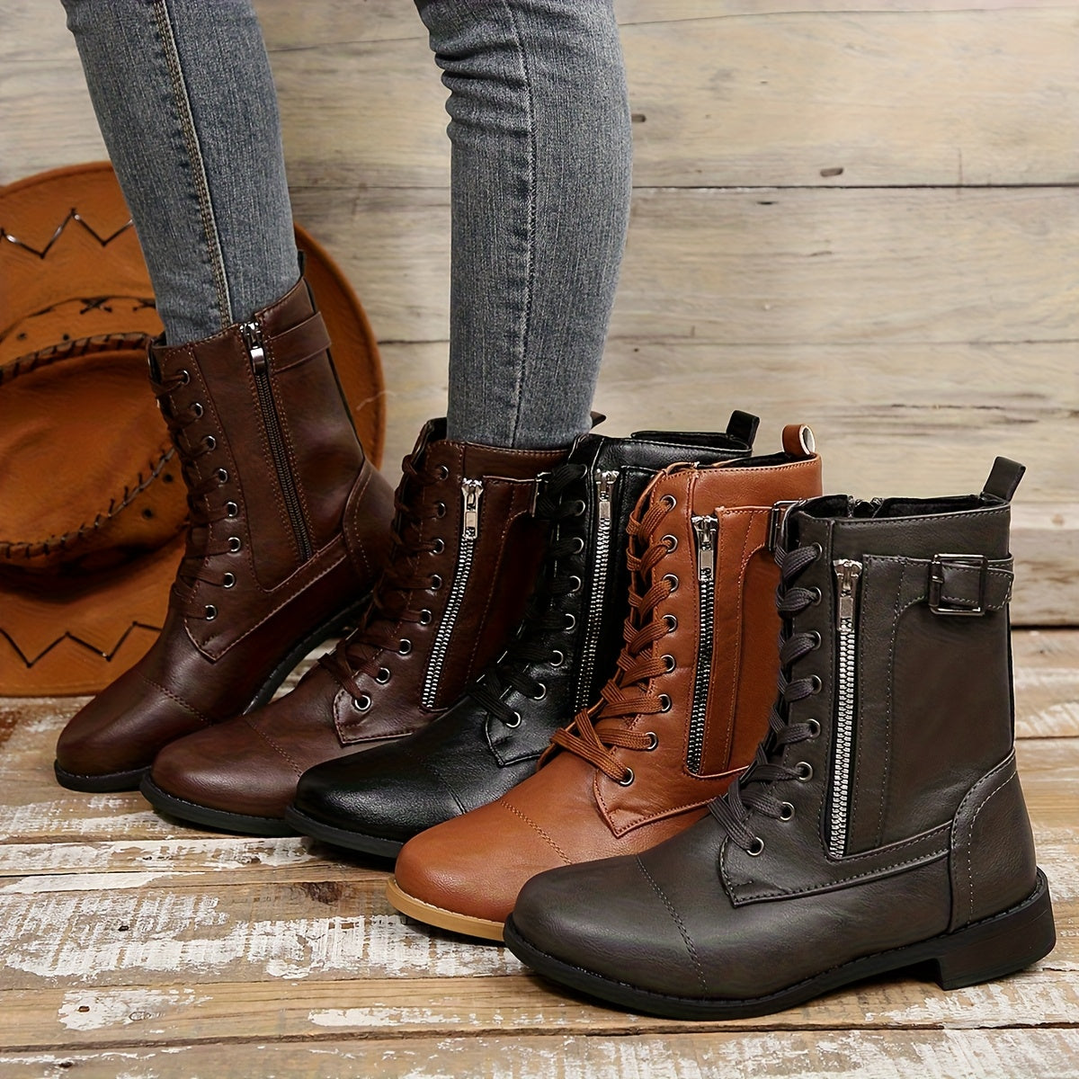 Women's Vintage Lace-Up Boots