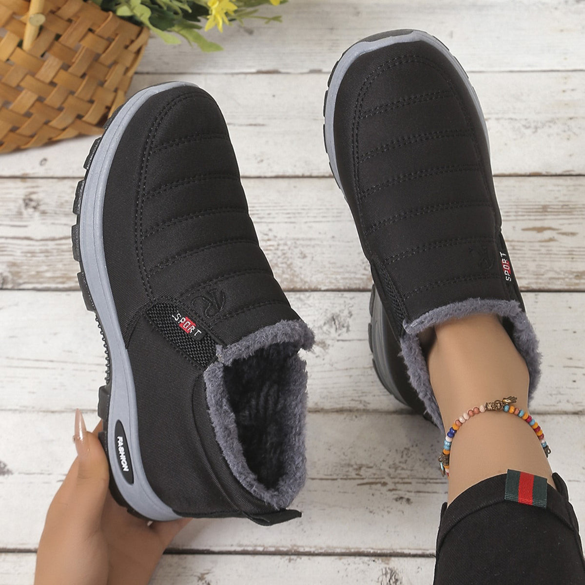 Women's Warm Plush-Lined Ankle Boots