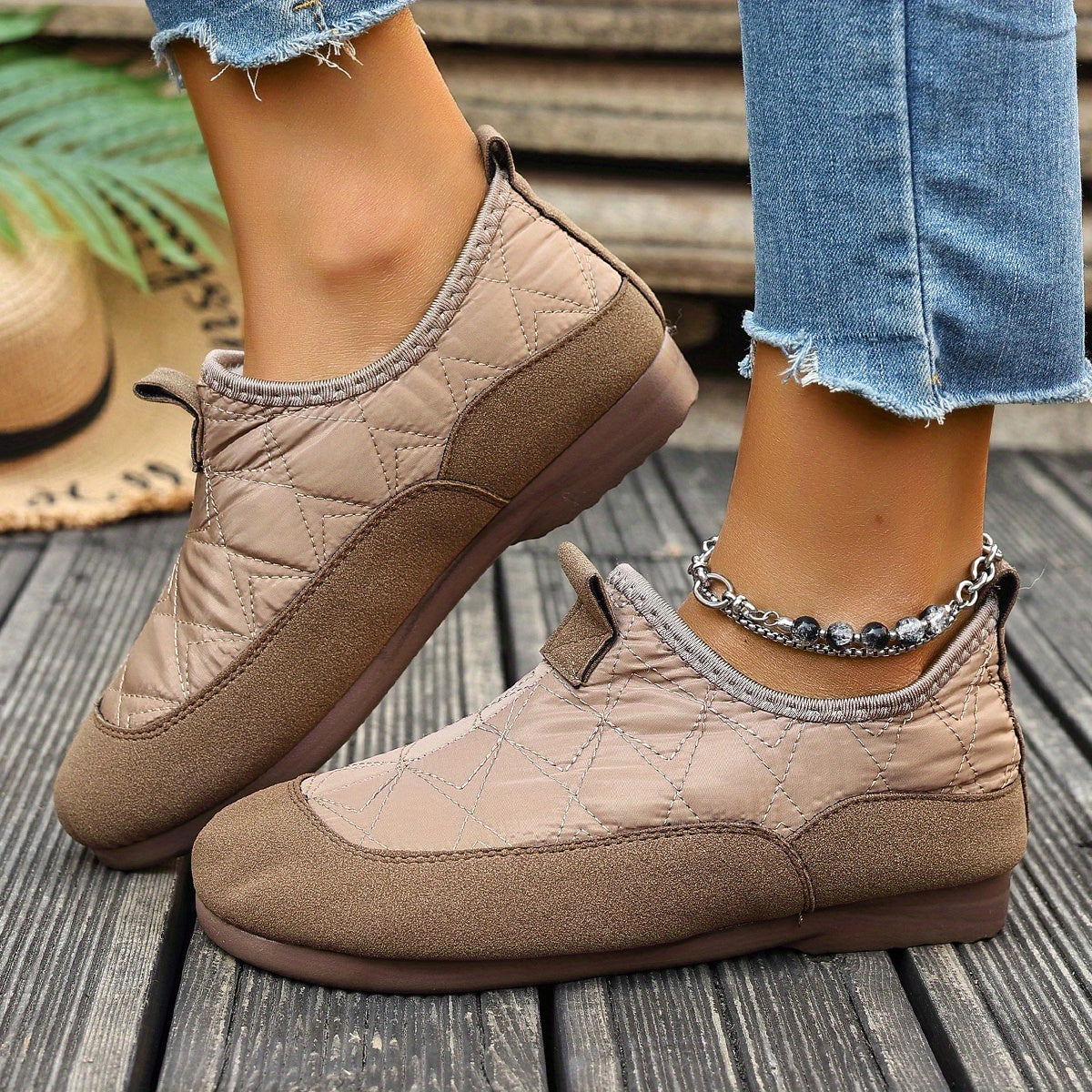 Winter Quilted Flats for Women