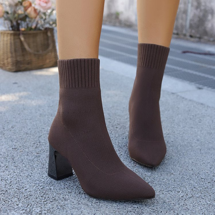Women's Stretch Knit Ankle Boots