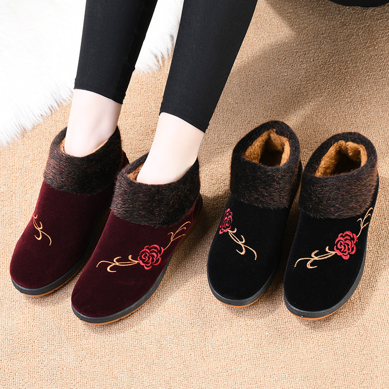 Elegant Floral Warm Boots for Women