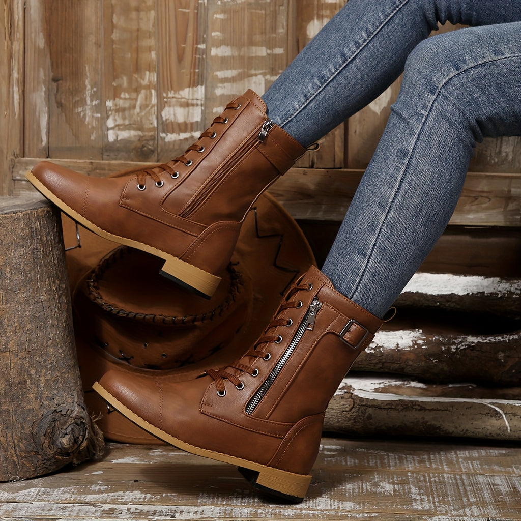 Women's Vintage Lace-Up Boots