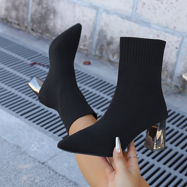 Women's Stretch Knit Ankle Boots