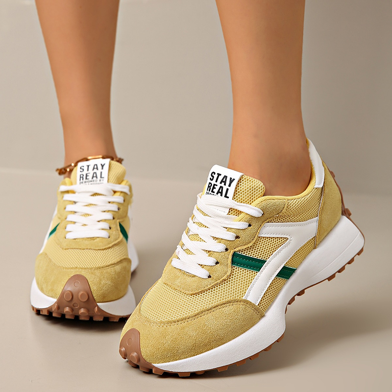 Women's Retro Color Block Mesh Sneakers