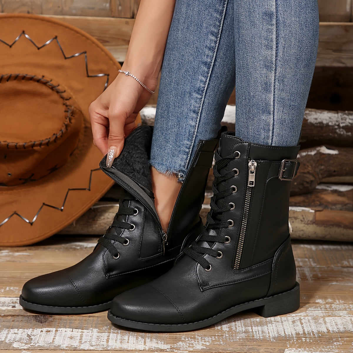 Women's Vintage Lace-Up Boots