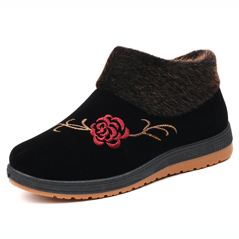 Elegant Floral Warm Boots for Women