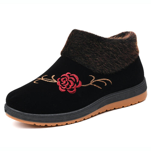 Elegant Floral Warm Boots for Women