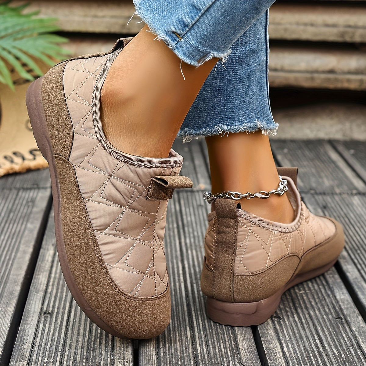 Winter Quilted Flats for Women