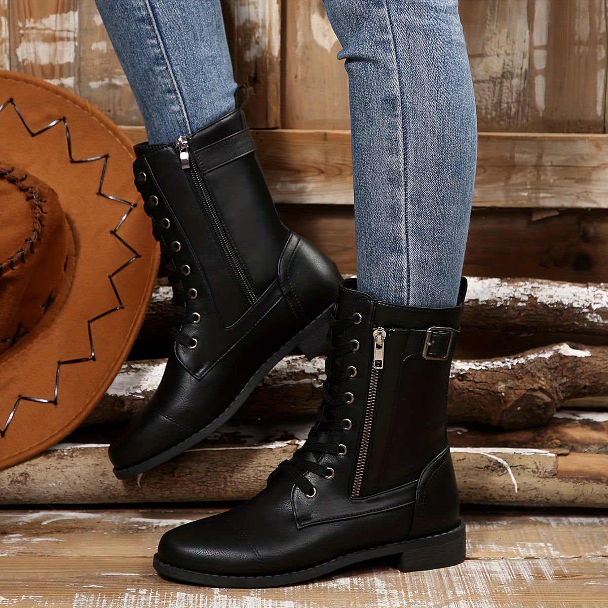 Women's Vintage Lace-Up Boots