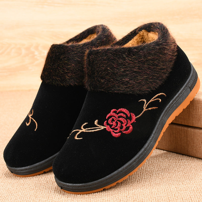 Elegant Floral Warm Boots for Women