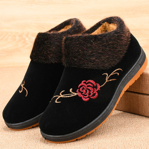 Elegant Floral Warm Boots for Women