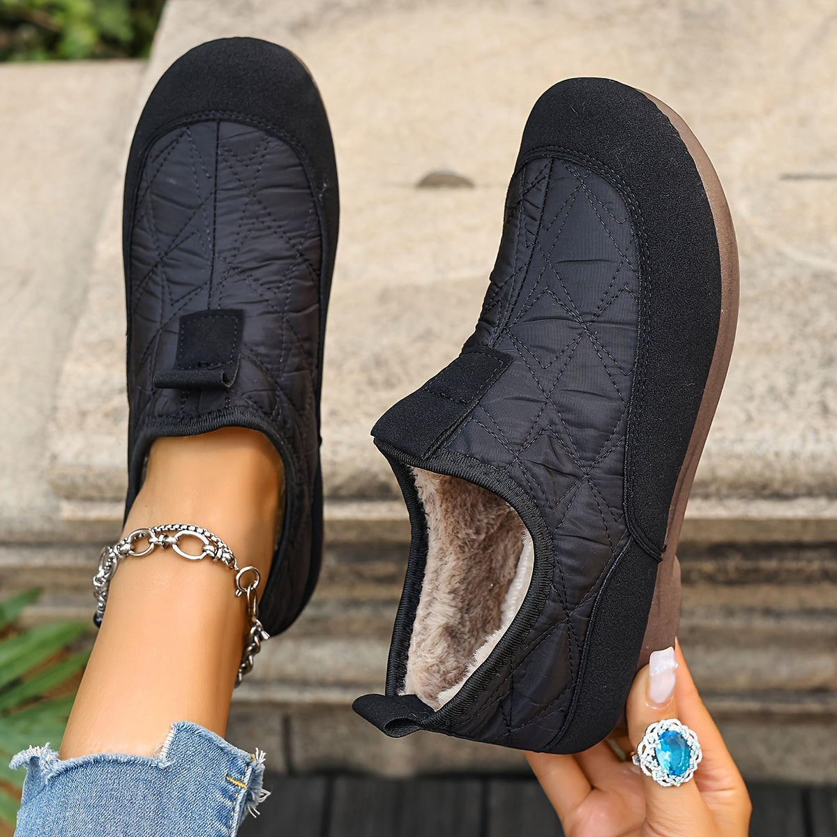 Winter Quilted Flats for Women