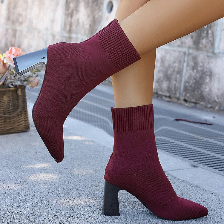 Women's Stretch Knit Ankle Boots