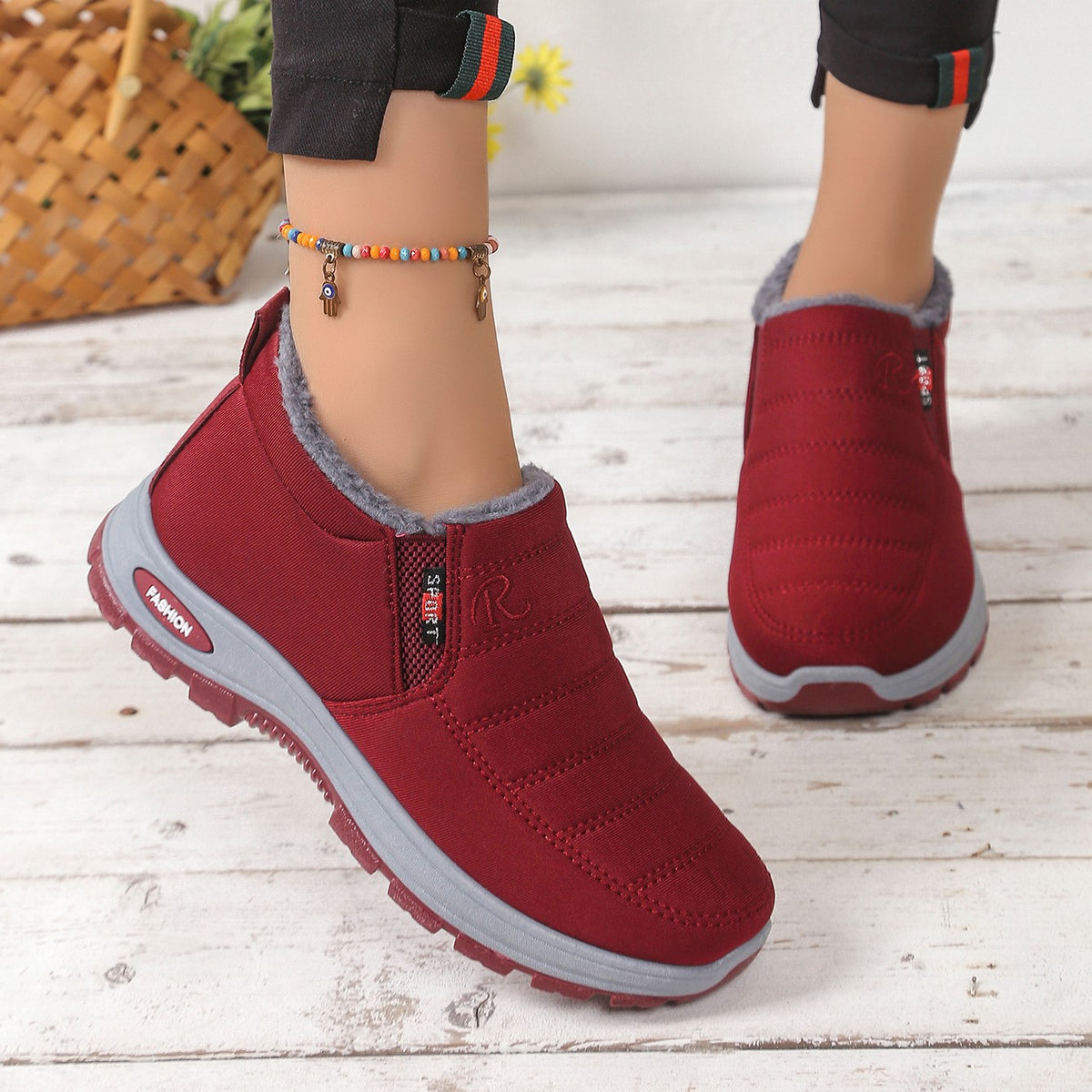 Women's Warm Plush-Lined Ankle Boots
