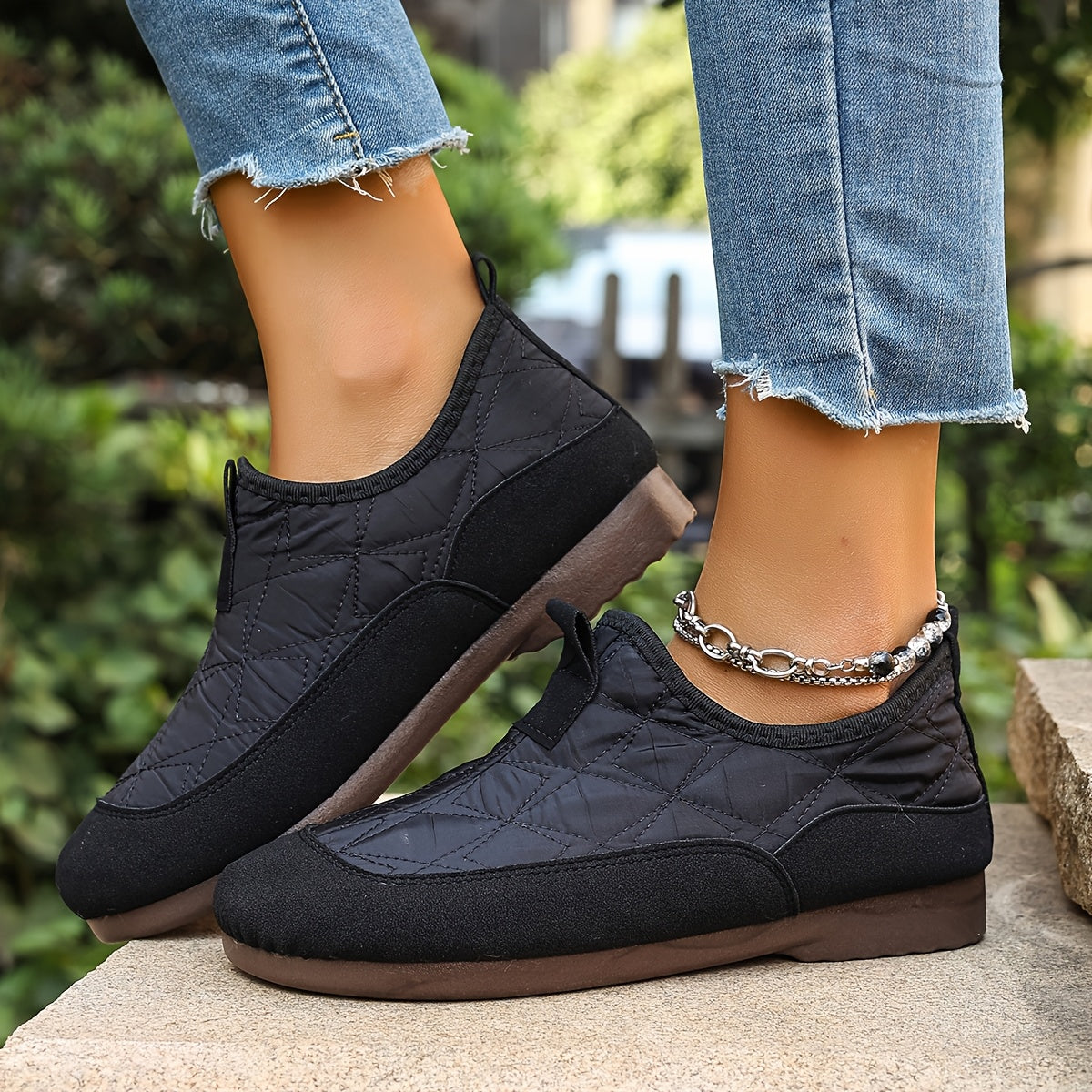 Winter Quilted Flats for Women