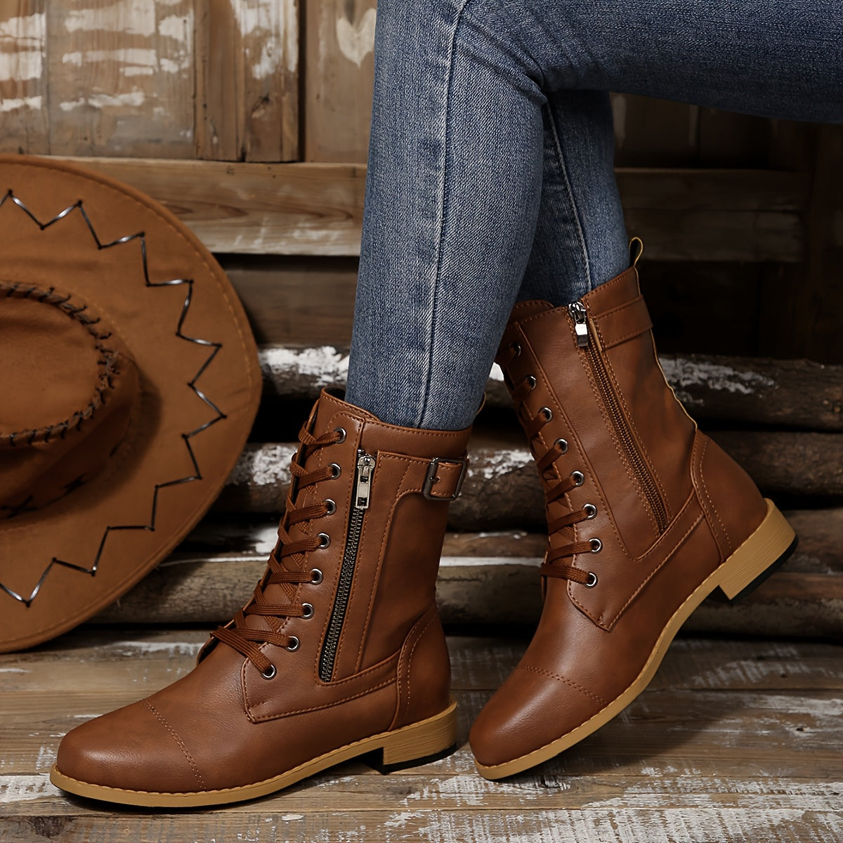 Women's Vintage Lace-Up Boots