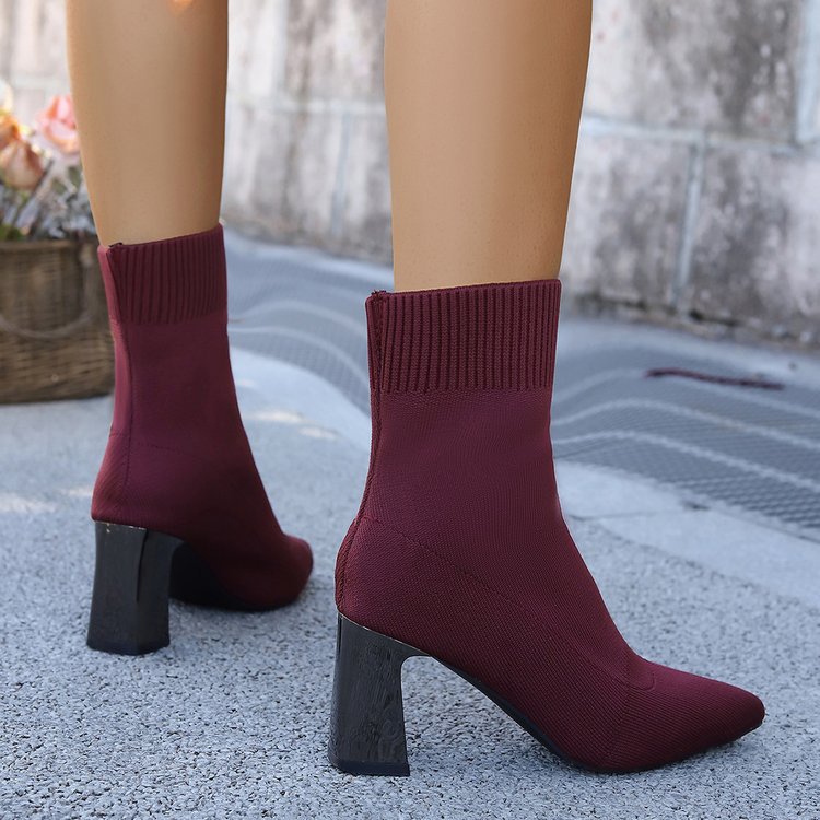 Women's Stretch Knit Ankle Boots