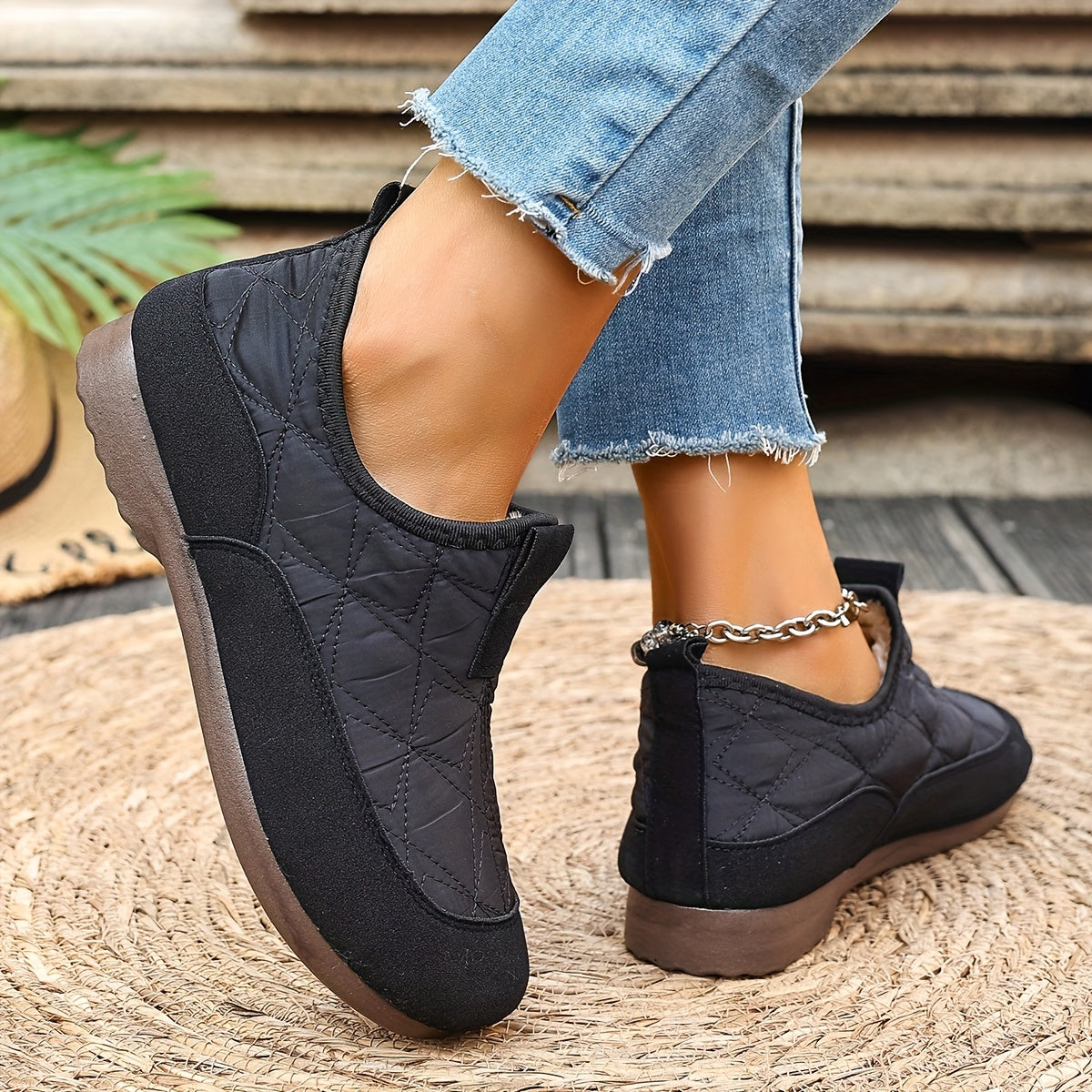 Winter Quilted Flats for Women