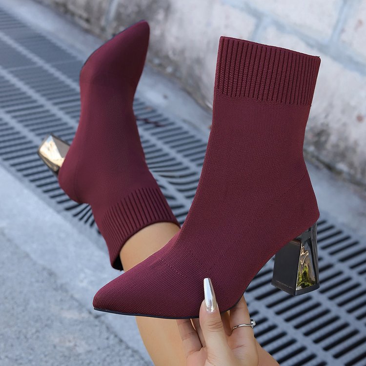 Women's Stretch Knit Ankle Boots