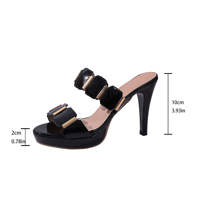 Women's open-toe platform stiletto slides