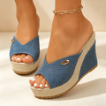Women's Open-Toe Platform Wedge Mules