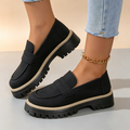 Women's platform slip-on shoes with block heels