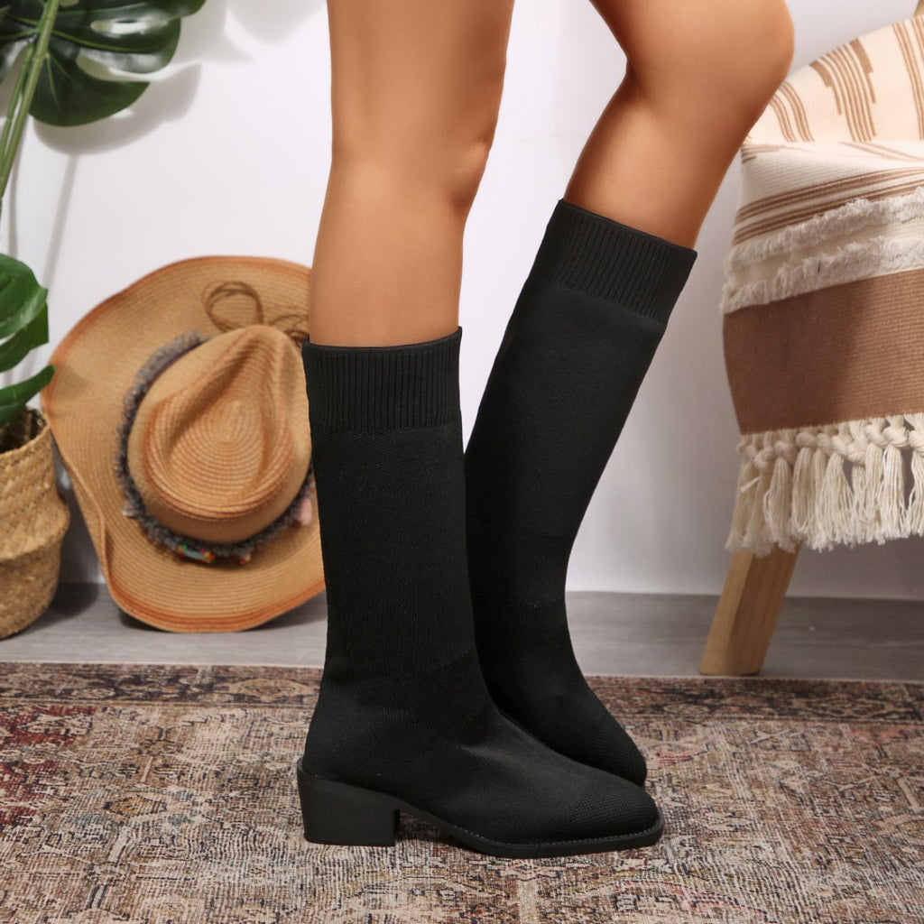 Women's Winter Knit Sock Boots