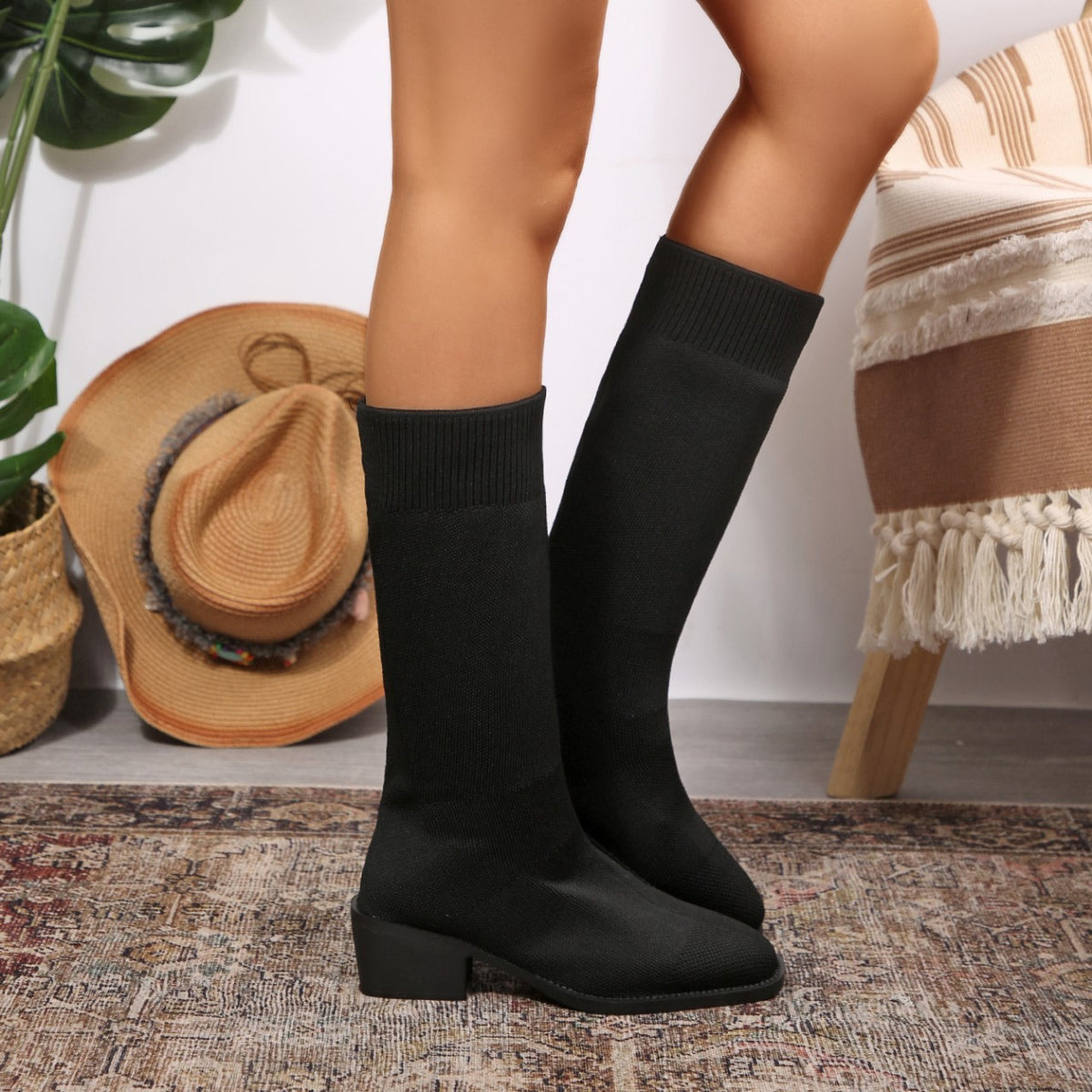 Women's Winter Knit Sock Boots
