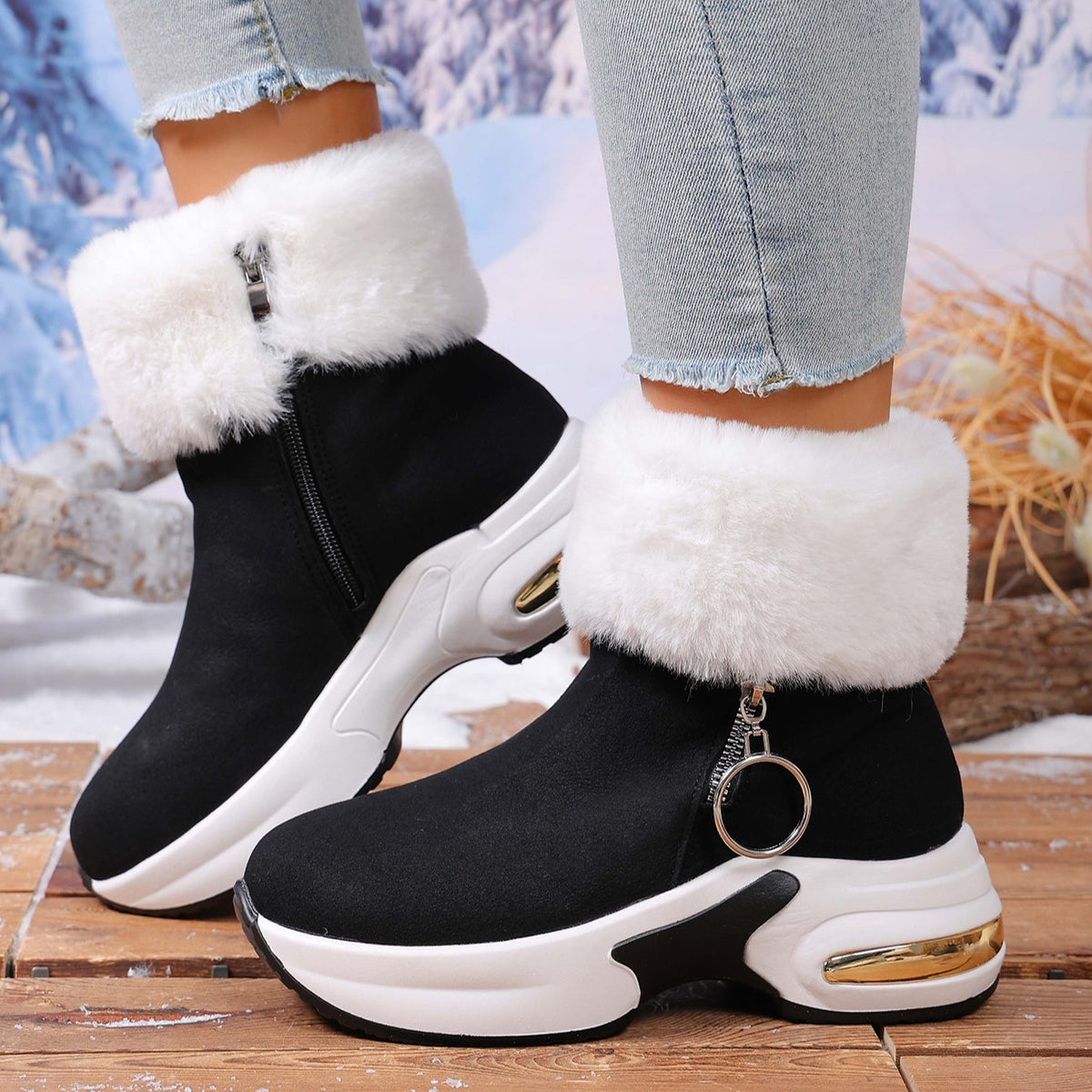 Women's Warm Wedge Snow Boots