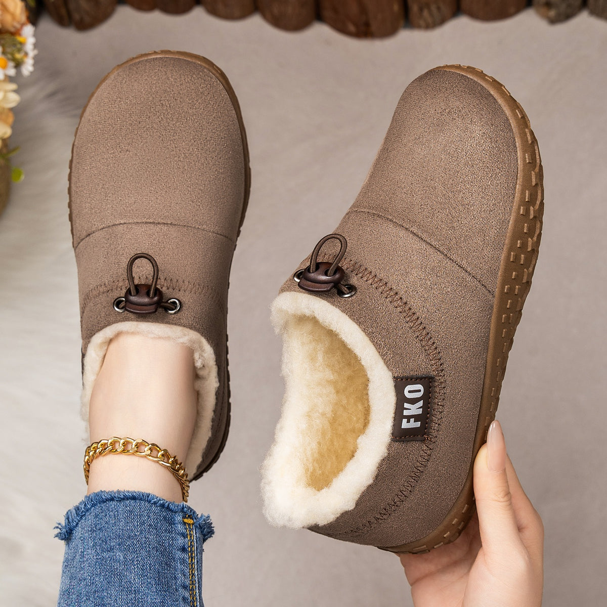 Women's Warm Plush-Lined Mules