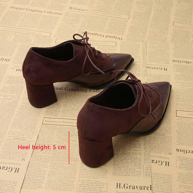 Women’s Two-Tone Wingtip High Heels
