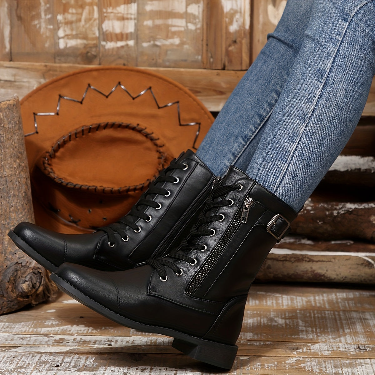 Women's Vintage Lace-Up Boots
