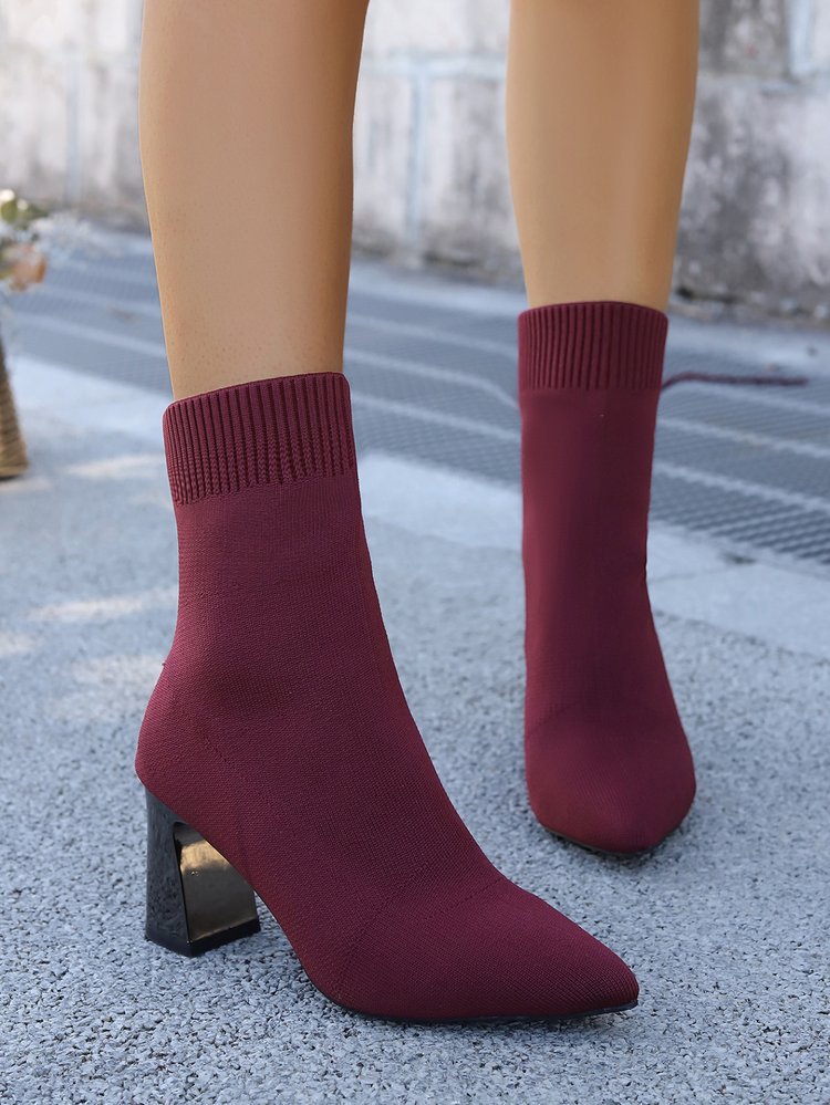 Women's Stretch Knit Ankle Boots