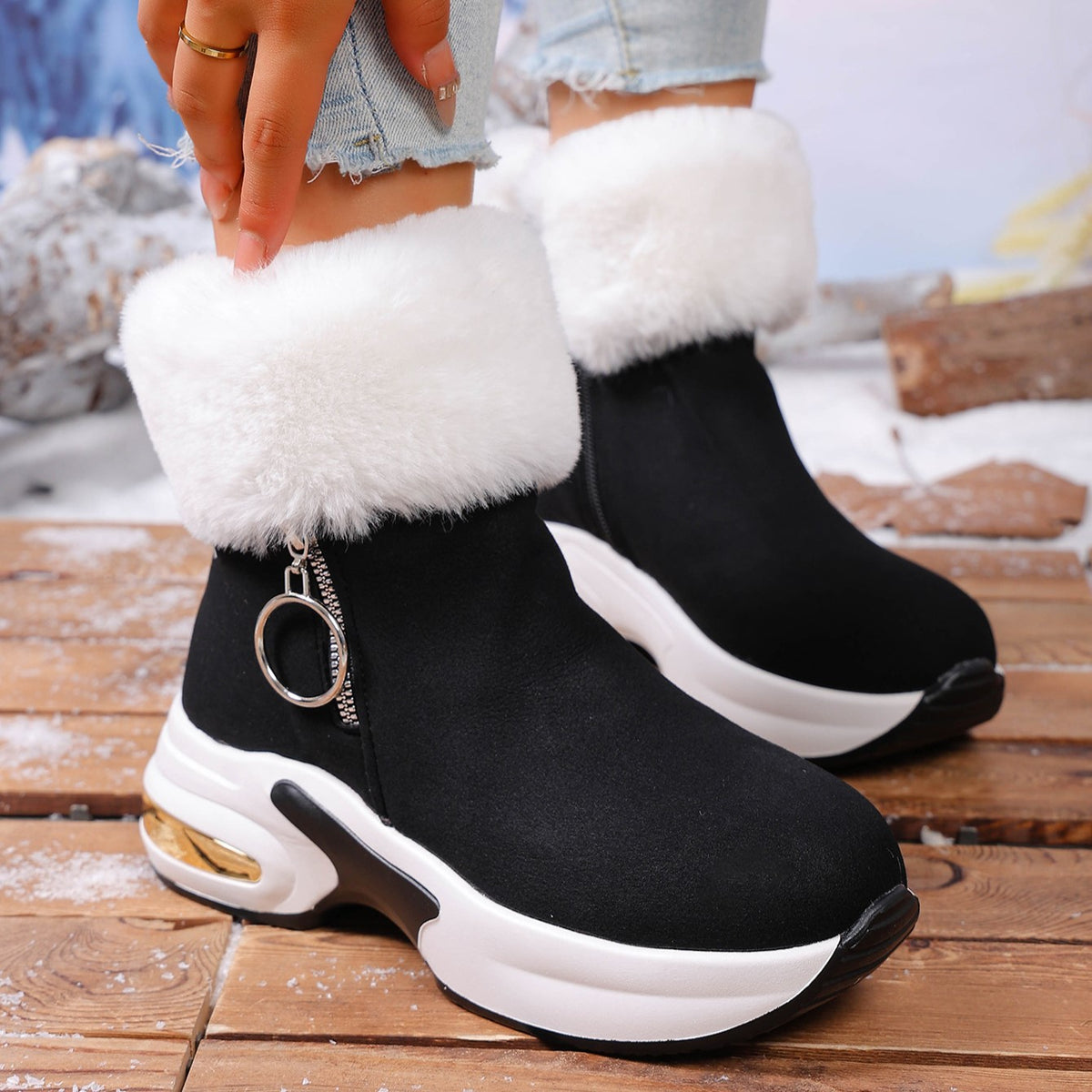 Women's Warm Wedge Snow Boots