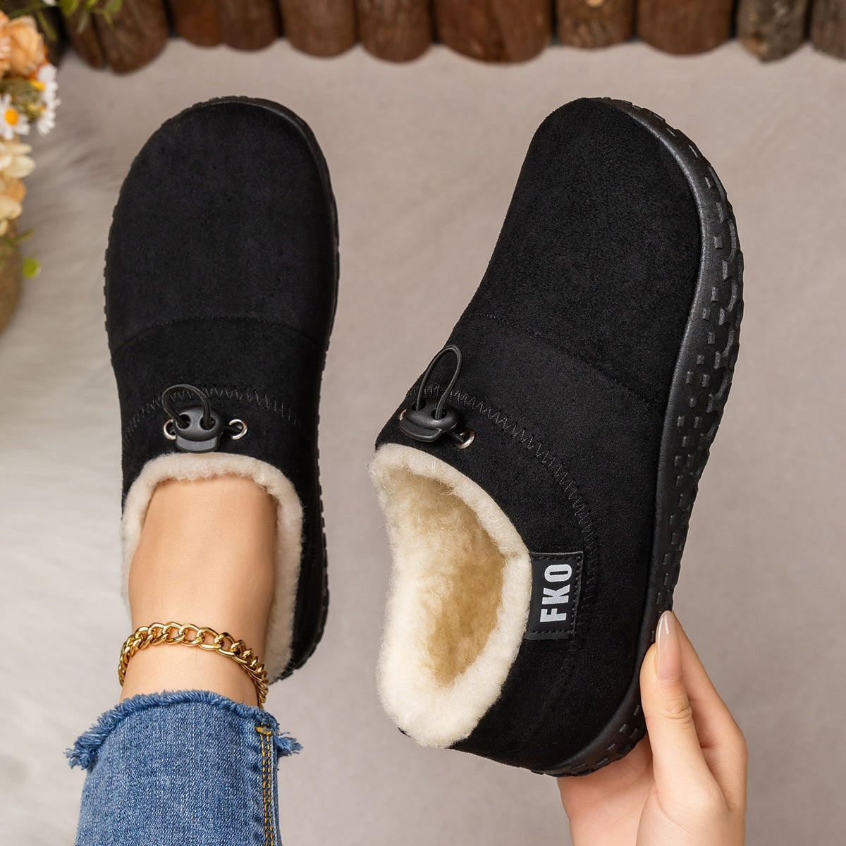 Women's Warm Plush-Lined Mules