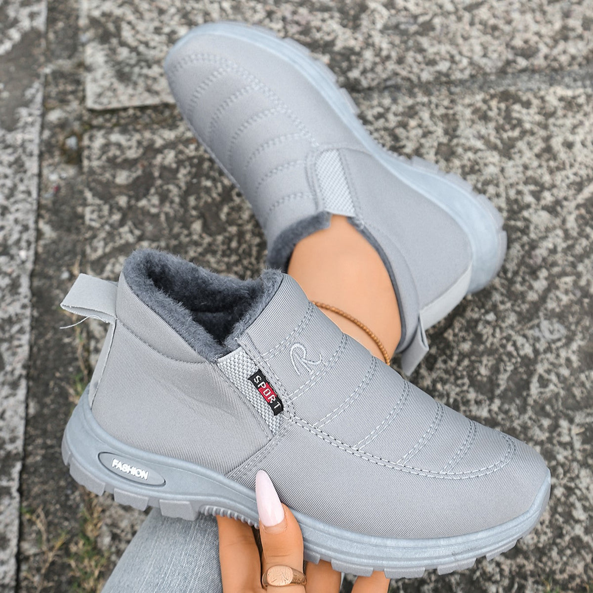 Women's Warm Plush-Lined Ankle Boots