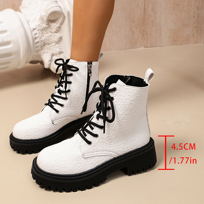 Women's Lace-Up Platform Ankle Boots