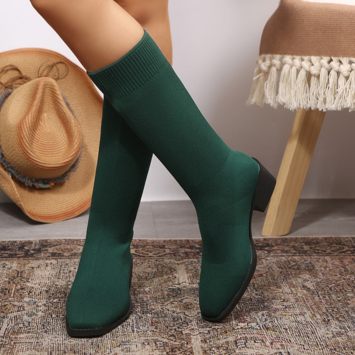 Women's Winter Knit Sock Boots