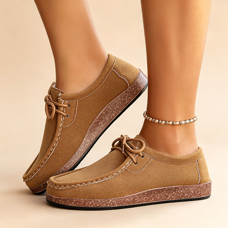 Women's Retro Stitched Lace-Up Casual Shoes