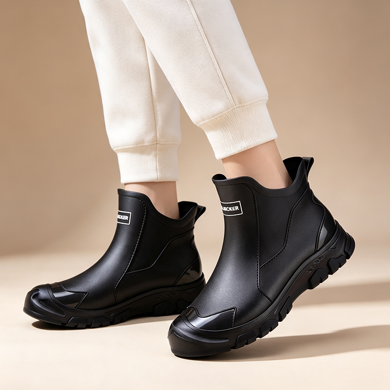 Unisex Waterproof Short Rain Boots | Anti-Slip Outdoor Rubber Shoes for Men & Women