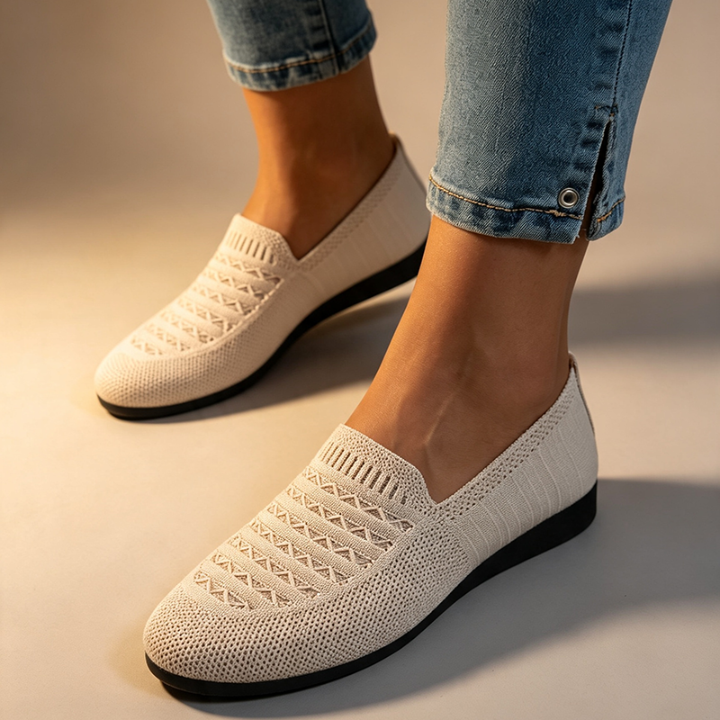 Women's Comfortable Knit Slip-On Loafers