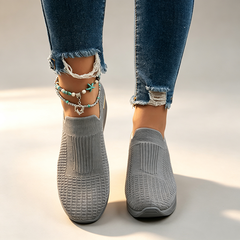 Women's Fly Knit Breathable Mesh Chunky Platform Casual Shoes
