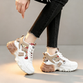 Women's Retro Print Patch Platform Sneakers