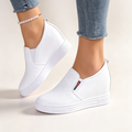 Women's slip-on casual walking shoes with hidden wedge heels
