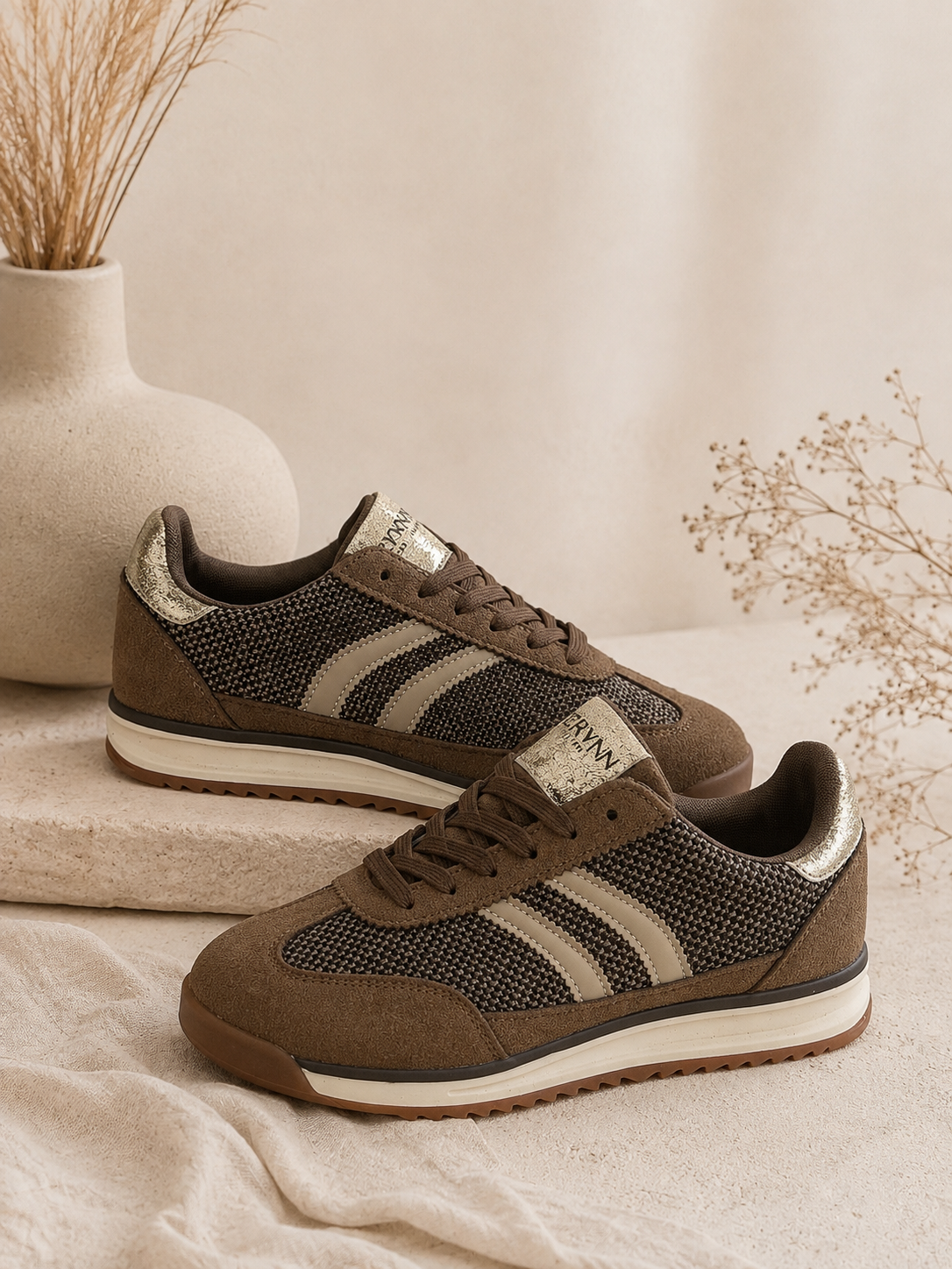 Brown retro sneakers