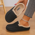 Women Fleece Lined Slip‑On Moccasin Mule Slippers
