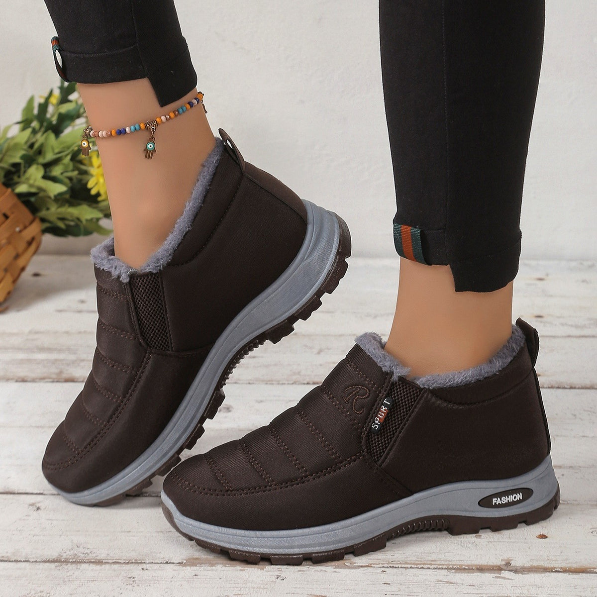 Women's Warm Plush-Lined Ankle Boots