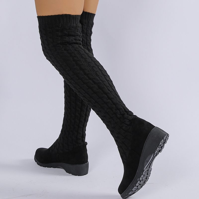Women's Knitted Over-the-Knee Stretch Sock Boots