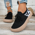 Women's Leopard-Print Panel Fly-Knit Sneakers