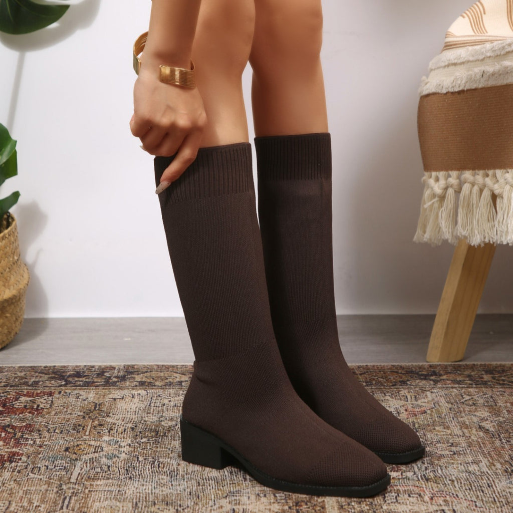 Women's Winter Knit Sock Boots